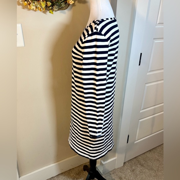 VINEYARD VINES Long-Sleeve Cotton Striped Navy/White Dress in Deep Bay Sz XS - Picture 7 of 11
